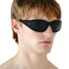 0dl3002 Prostokątne okulary przeciwsłoneczne z acetatu