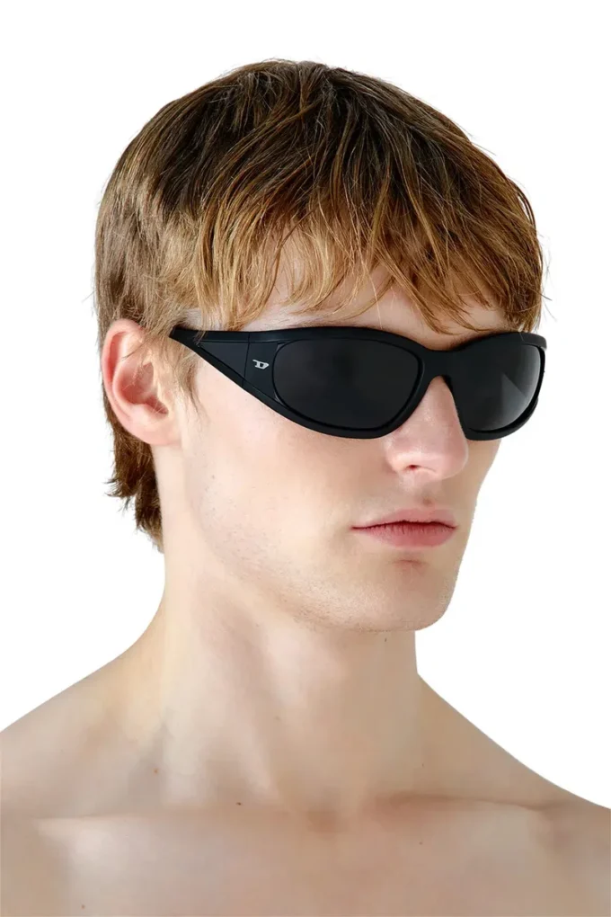 0dl3002 Prostokątne okulary przeciwsłoneczne z acetatu