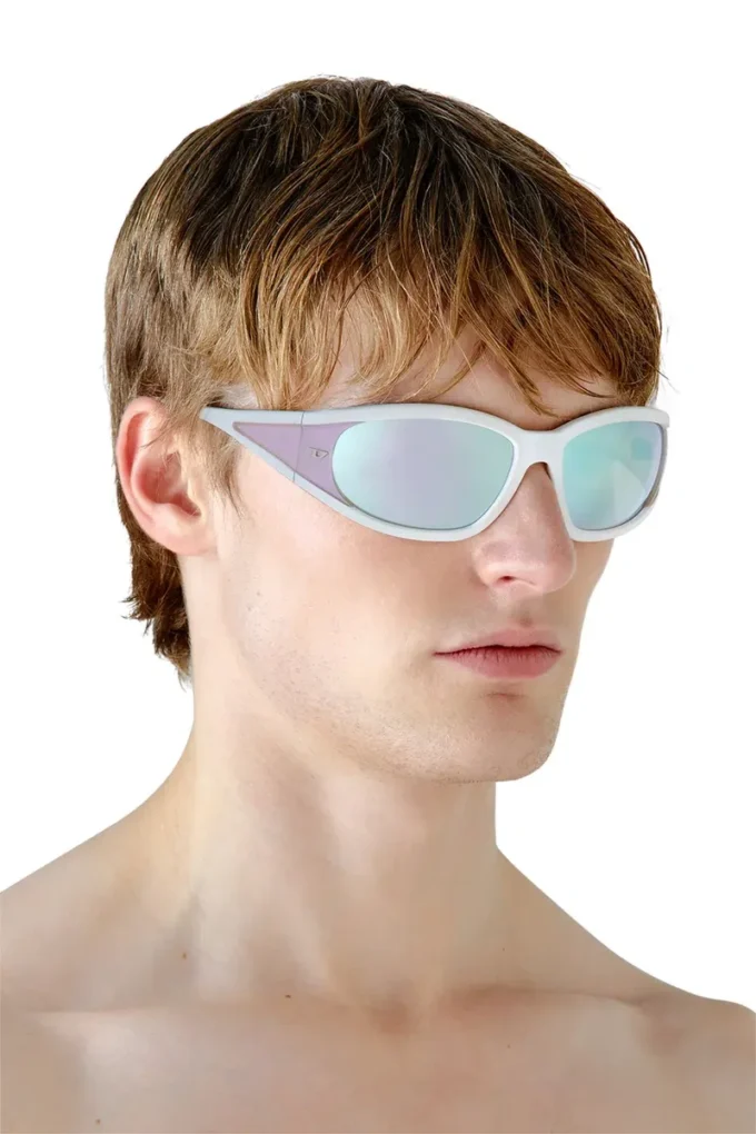 0dl3002 Prostokątne okulary przeciwsłoneczne z acetatu