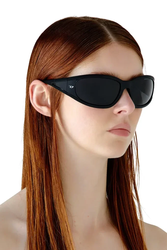 0dl3002 Prostokątne okulary przeciwsłoneczne z acetatu