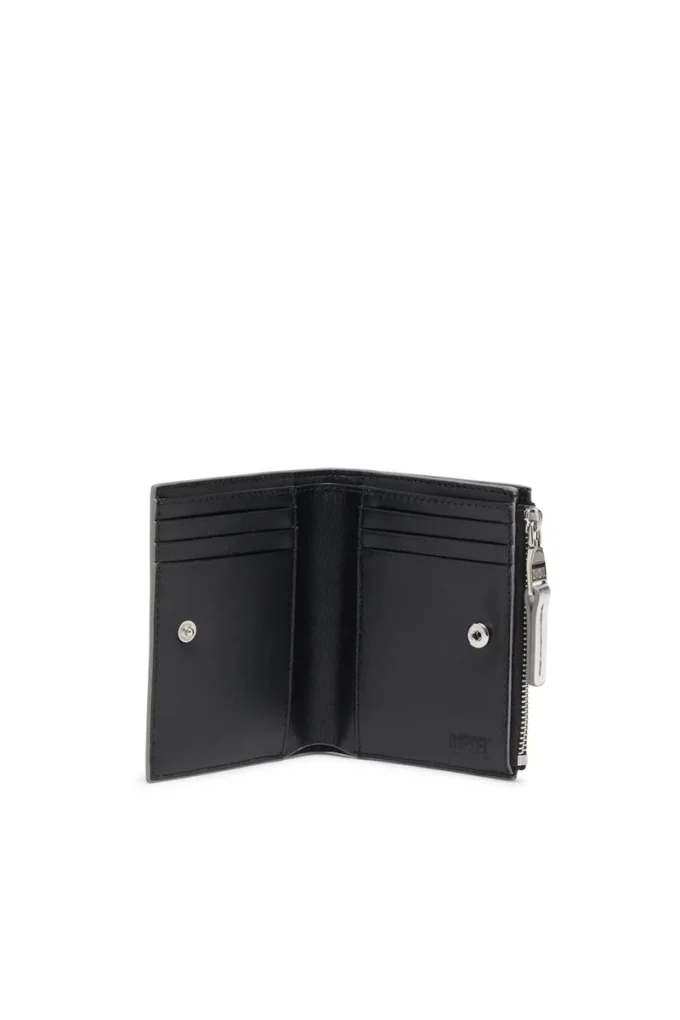 1dr bi-fold zip ii Skórzany portfel składany z owalnym logo D 1dr bi-fold zip ii Skórzany portfel składany z owalnym logo D
