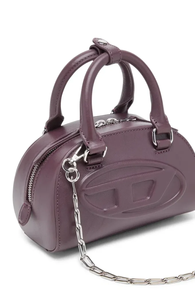 1dr dome crossbody Torba bowlingowa 1DR Dome-Mini z bordowej skóry