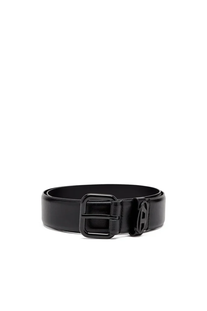 b-1dr owalna klamra w kształcie litery D 3,9 cm pasek skórzany ozdobiony plakietką z logo b-1dr owalna klamra w kształcie litery D 3,9 cm pasek skórzany ozdobiony plakietką z logo