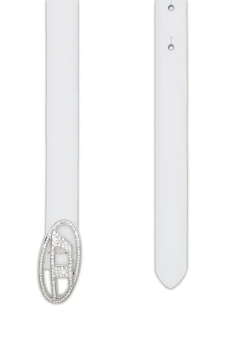 b-1dr strass 20 Wąski skórzany pasek o szerokości 1,9 cm z kryształową klamrą