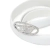 b-1dr strass 20 Wąski skórzany pasek o szerokości 1,9 cm z kryształową klamrą