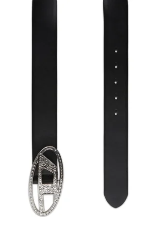 b-1dr strass 4 cm Skórzany pasek z kryształową klamrą