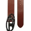 b-1dr w-crown 4 cm pasek ze skóry pull-up z klamrą z kryształami
