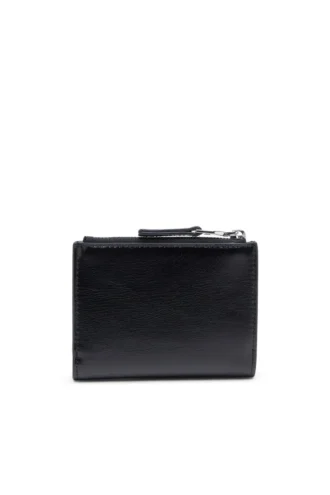 bi-fold zip ii Skórzany portfel z wytłoczonym motywem łańcucha