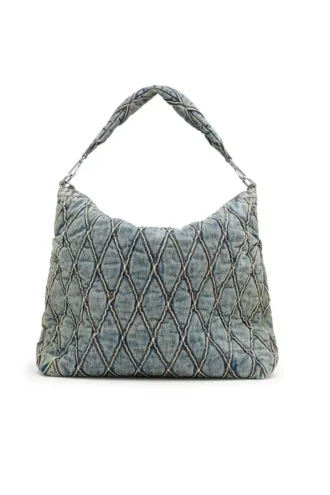 charm-d hobo Torba Charm-D-Large z pikowanego dżinsu w romby