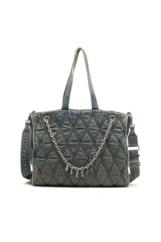 charm-d shopper Torba Charm-D-Tote z pikowanego dżinsu w romby