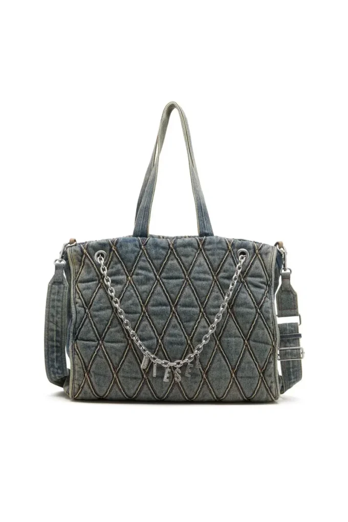 charm-d shopper Torba Charm-D-Tote z pikowanego dżinsu w romby charm-d shopper Torba Charm-D-Tote z pikowanego dżinsu w romby