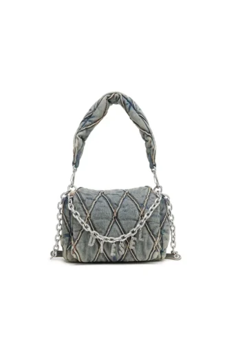 charm-d shoulder s Charm-D S-Mała torebka z pikowanego denimu