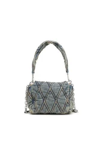 charm-d shoulder s Charm-D S-Mała torebka z pikowanego denimu
