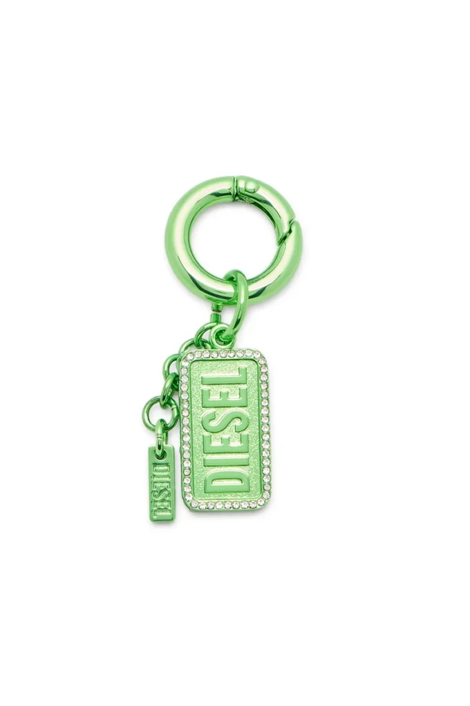 charm-diesel Metalowy brelok z logo Diesel i kryształkami