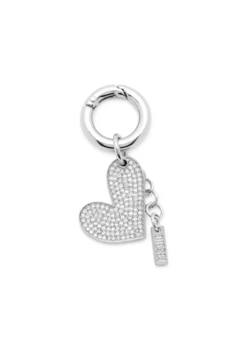 charm-heart Metalowy charm w kształcie serca z kryształkami
