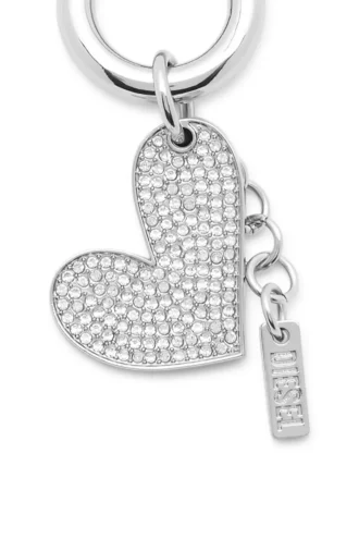 charm-heart Metalowy charm w kształcie serca z kryształkami