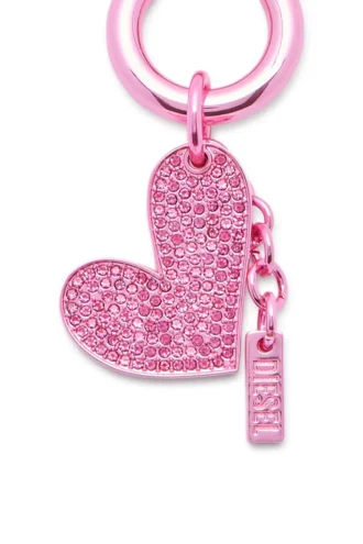 charm-heart Metalowy charm w kształcie serca z kryształkami