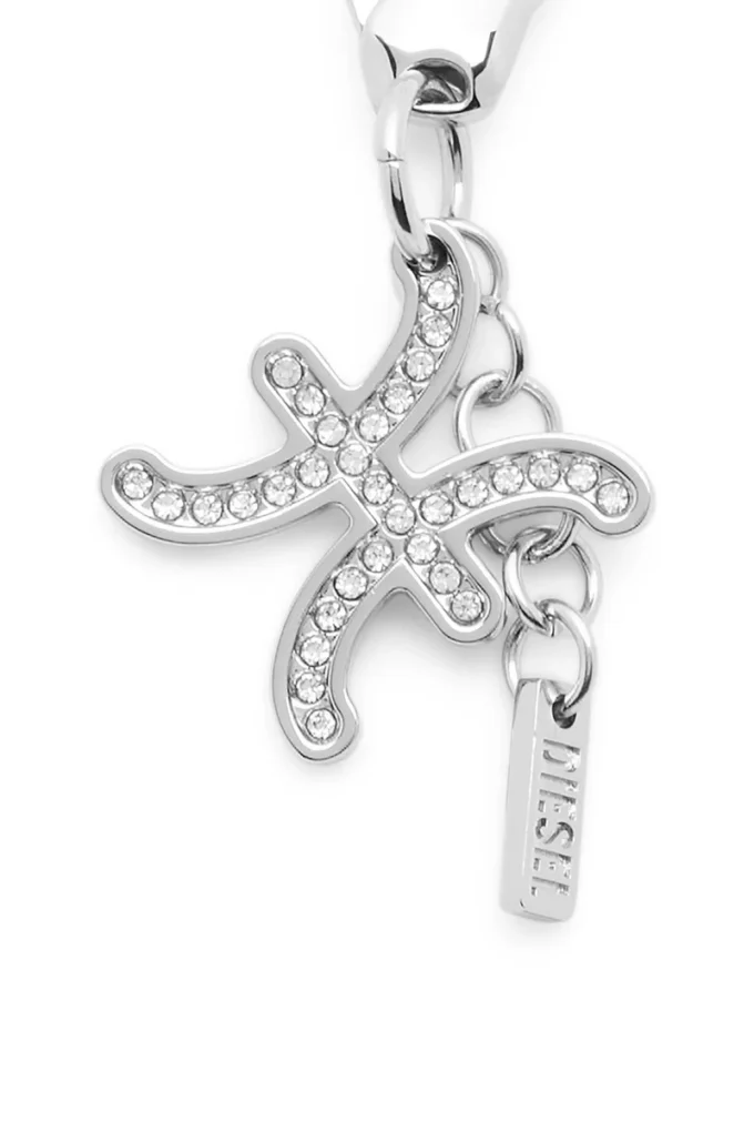 charm pisces Metalowa zawieszka Ryby z kryształkami