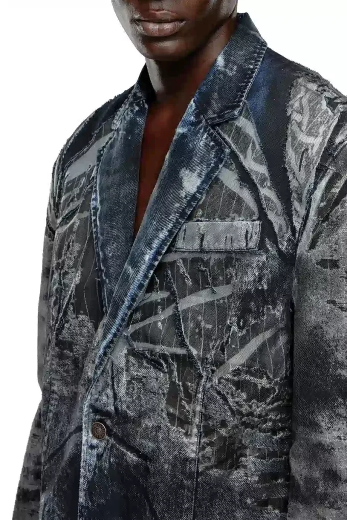 d-bla-dev-fse Marynarka z denimu w prążki d-bla-dev-fse Marynarka z denimu w prążki
