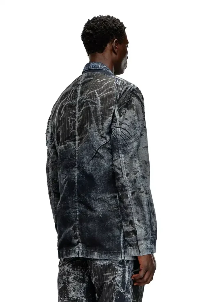 d-bla-dev-fse Marynarka z denimu w prążki d-bla-dev-fse Marynarka z denimu w prążki