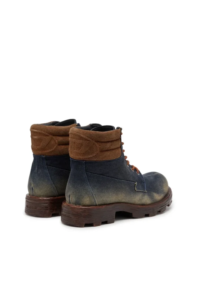 d-hammer lace up w Buty D-Hammer-Combat z dżinsu i zamszu d-hammer lace up w Buty D-Hammer-Combat z dżinsu i zamszu