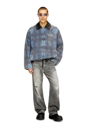 d-ivar-s1 Kurtka z graficznego denimu bouclé