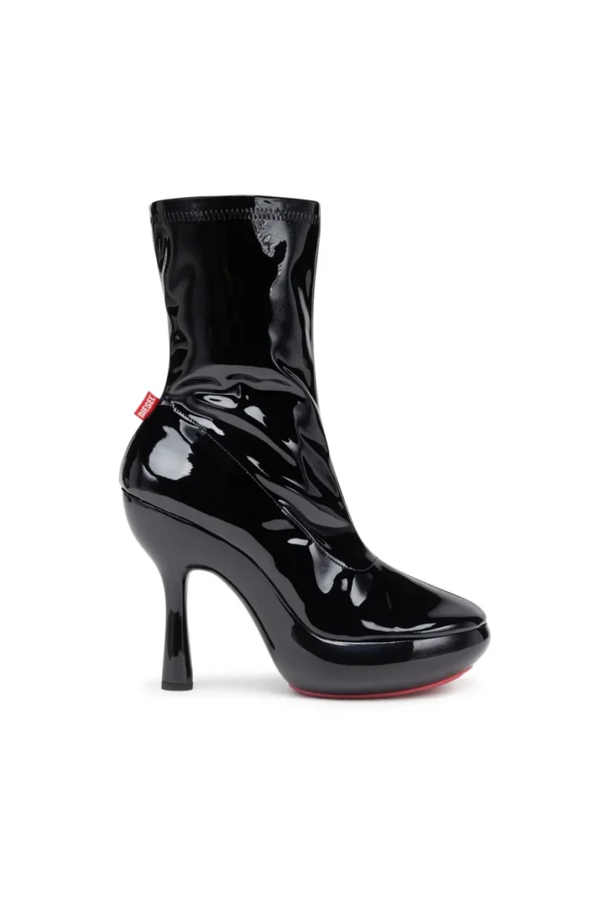 d-lake platform midb zip stretch D-Lake-Platform botki z lakierowanej elastycznej skóry PU