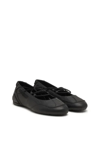 d-mile baleriny sznurowane w Baleriny sznurowane D-Mile z skóry i siateczki
