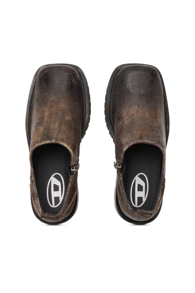 D-Texan Clog Buty D-Texan-Zipped z postarzanego zamszu z efektem spękania