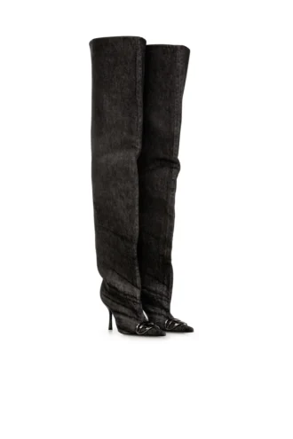 d-venus 90 otk boot D-Venus – kozaki za kolano z powlekanego denimu