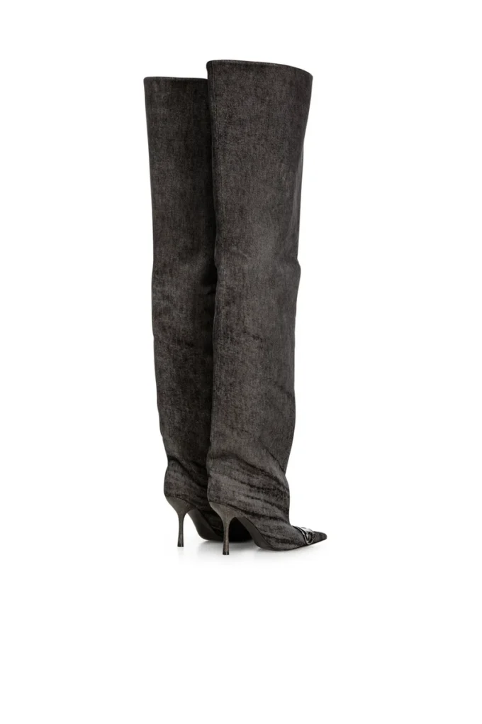 d-venus 90 otk boot D-Venus – kozaki za kolano z powlekanego denimu
