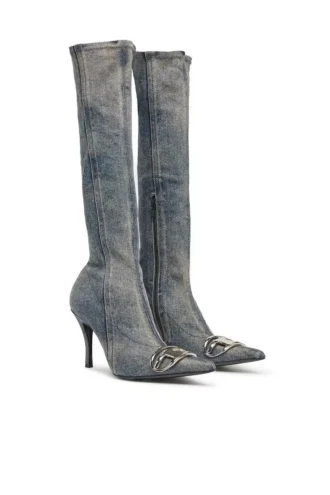d-venus kb d D-Venus – kozaki jeansowe z plakietką z logo