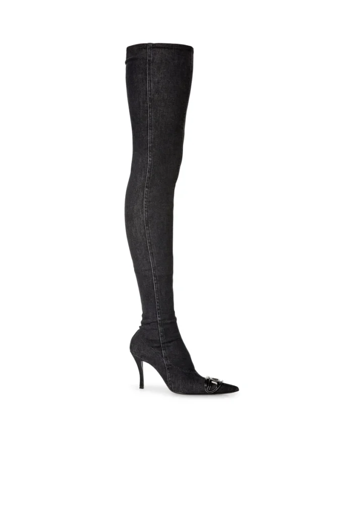 d-venus tbt d D-Venus Tbt D Boots – kozaki za kolano z elastycznego denimu