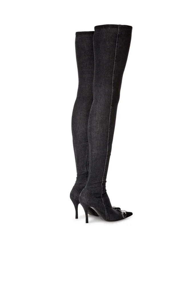 d-venus tbt d D-Venus Tbt D Boots – kozaki za kolano z elastycznego denimu