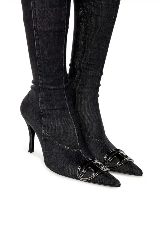d-venus tbt d D-Venus Tbt D Boots – kozaki za kolano z elastycznego denimu