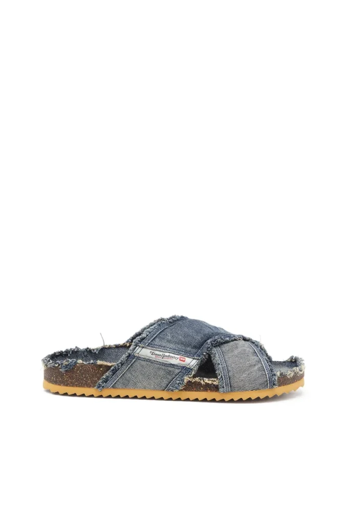 d-woodstock cross Klapki D-Woodstock-Crossover z postrzępionego denimu d-woodstock cross Klapki D-Woodstock-Crossover z postrzępionego denimu