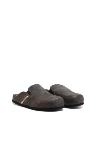 d-woodstock slip-on Klapki D-Woodstock-Clogs z zamszu z efektem spękania