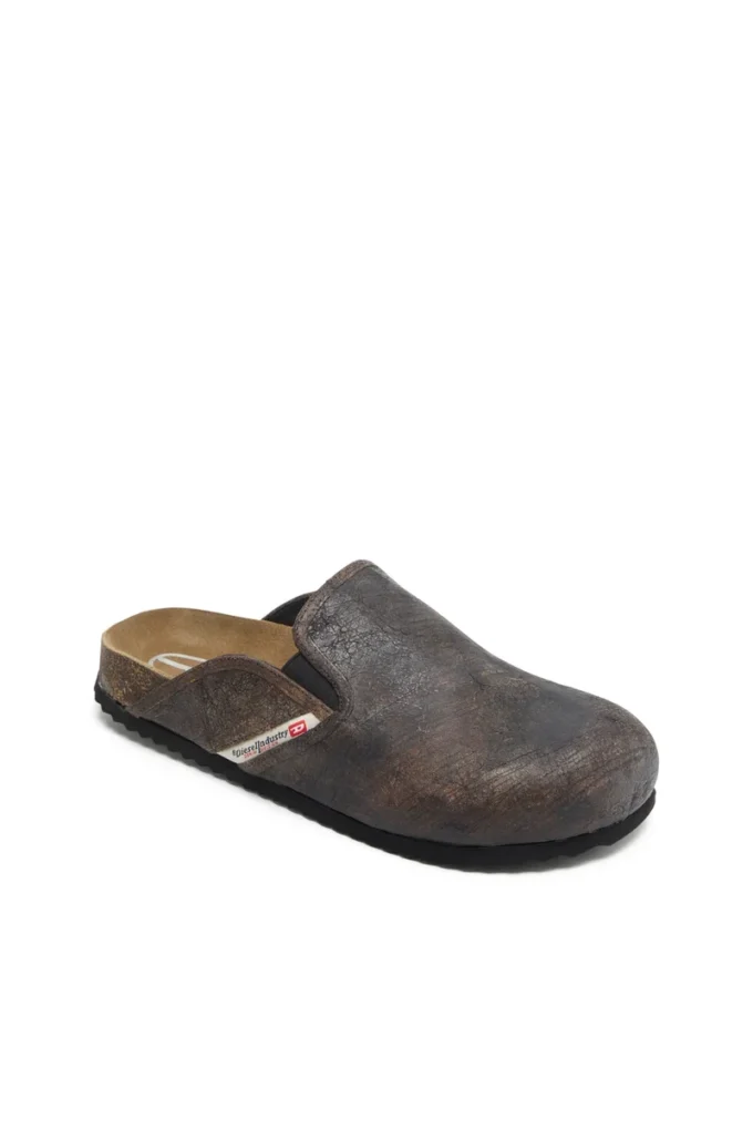 d-woodstock slip-on Klapki D-Woodstock-Clogs z zamszu z efektem spękania d-woodstock slip-on Klapki D-Woodstock-Clogs z zamszu z efektem spękania