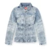 de-katerin-fsh Dopasowana kurtka z laserowo wycinanego denimu bawełniano-konopnego