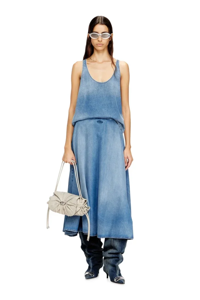 de-misy-s Top z lekkiego dżinsu stonewashed