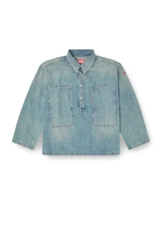 de-priss Bluzka Henley z dżinsu w stylu utility