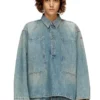 de-priss Bluzka Henley z dżinsu w stylu utility