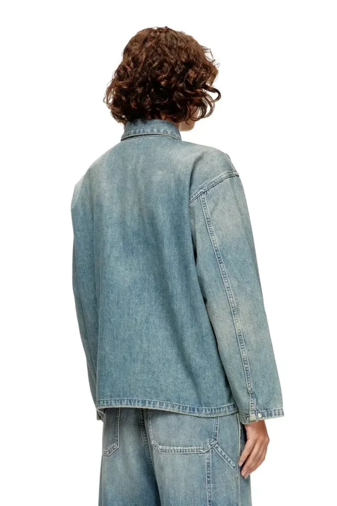 de-priss Bluzka Henley z dżinsu w stylu utility