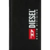Etui diesel 2 w 1 typu folio do iPhone’a XS i iPhone’a X Czarne skórzane etui z nadrukowanym i wytłoczonym logo, iPhone XS i X