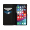 Etui diesel 2 w 1 typu folio do iPhone’a XS i iPhone’a X Czarne skórzane etui z nadrukowanym i wytłoczonym logo, iPhone XS i X