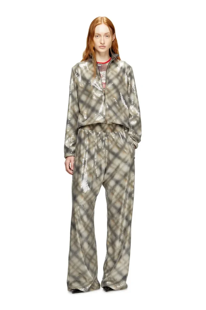 f-erequins Sweter z cekinami w kratę