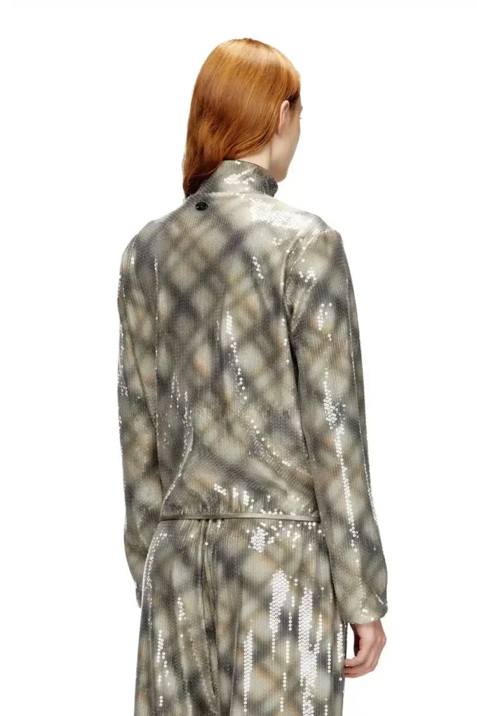 f-erequins Sweter z cekinami w kratę