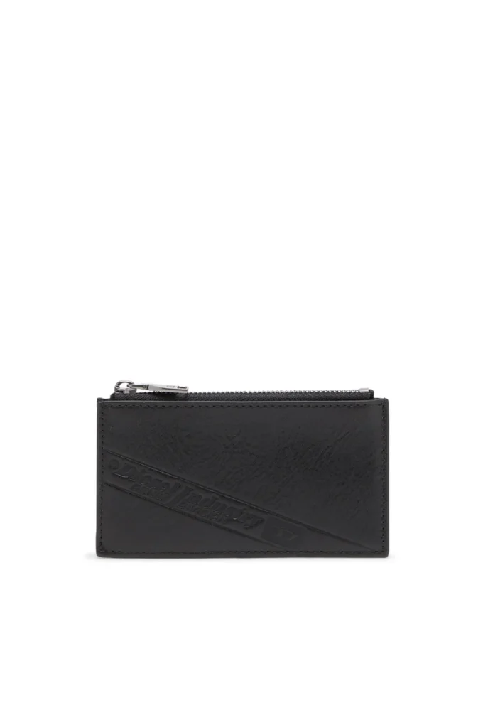 flag-d card holder iii Skórzany etui na karty z zamknięciem na zamek błyskawiczny
