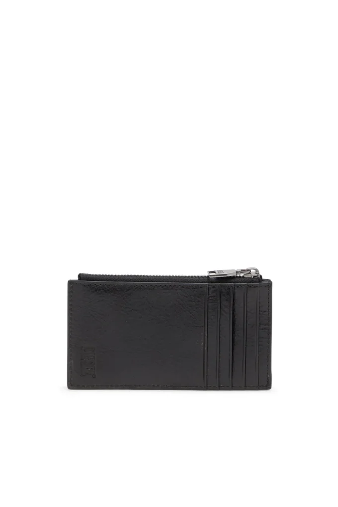 flag-d card holder iii Skórzany etui na karty z zamknięciem na zamek błyskawiczny