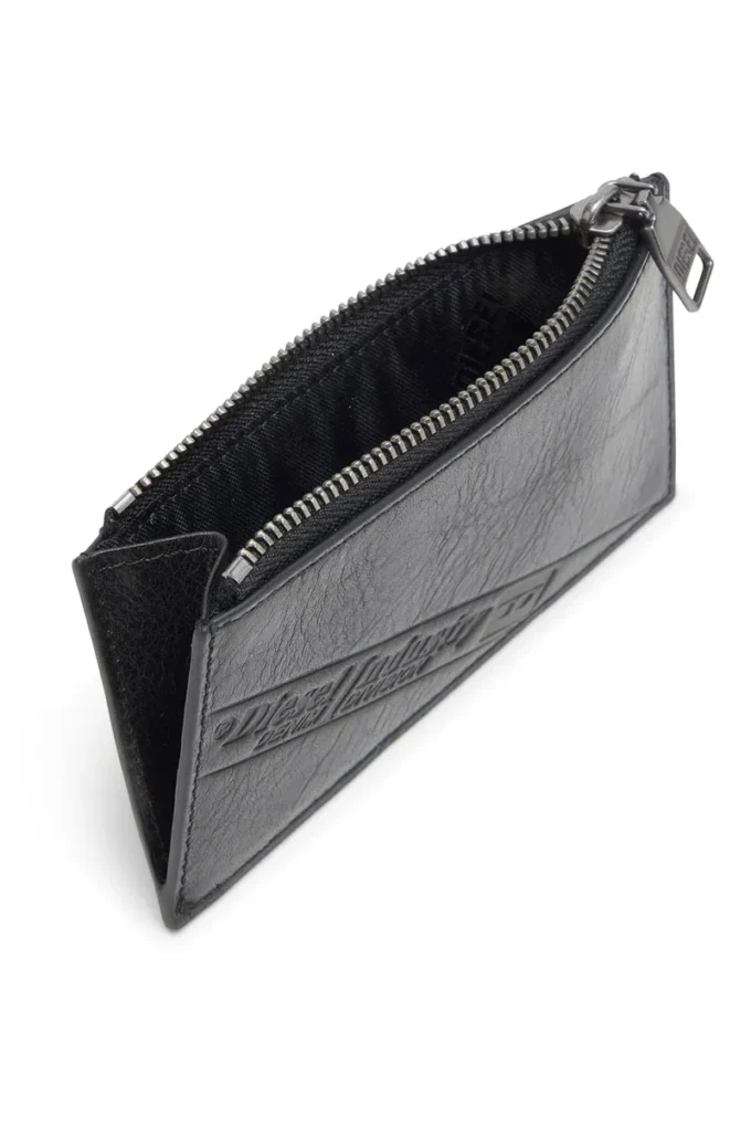 flag-d card holder iii Skórzany etui na karty z zamknięciem na zamek błyskawiczny